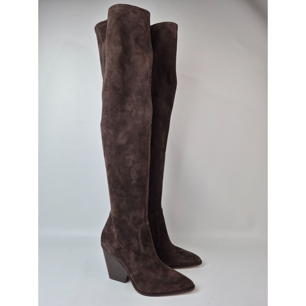Veronica Beard Brown Suede Over-the-Knee Boots